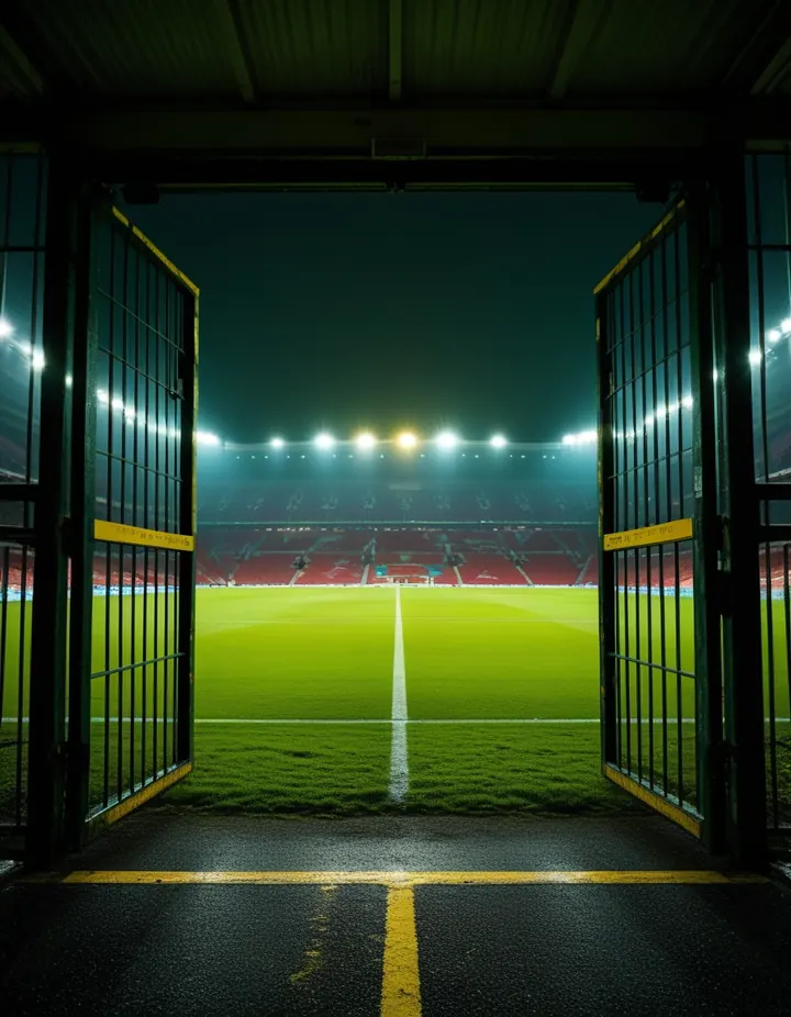 The exit gate of a stadium at the end of the night
