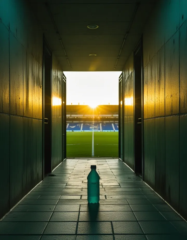 An empty players tunnel at half time